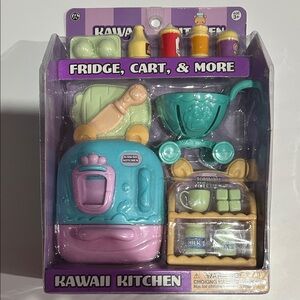 Fridge, Cart, & More Playset - Pink and Blue